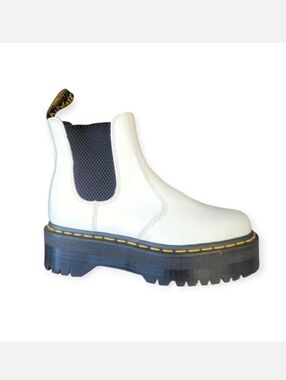 Dr Martens Platform Chelsea Boot Jadon 2976 Quad Smooth Leather  White 37 6W 5M